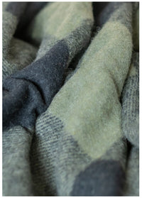 TBCo - Recycled Wool Blanket in Black & Olive Buffalo Check