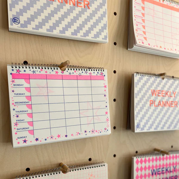 Weekly Planner - Pink & Orange Grid