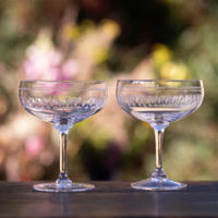 The Vintage List - Cocktail glasses- Ovals Design - (Set of 4)