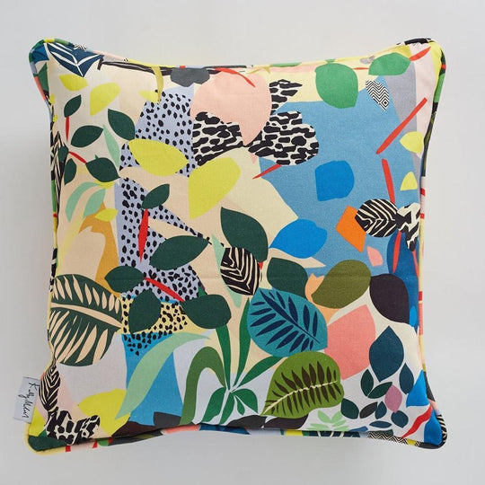 Kitty McCall - Hockney Tropical Leaves Cushion