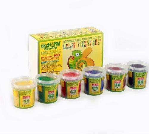 okoNORM Nawaro SOFT Modelling Dough, 6 Colour Set "Classic"