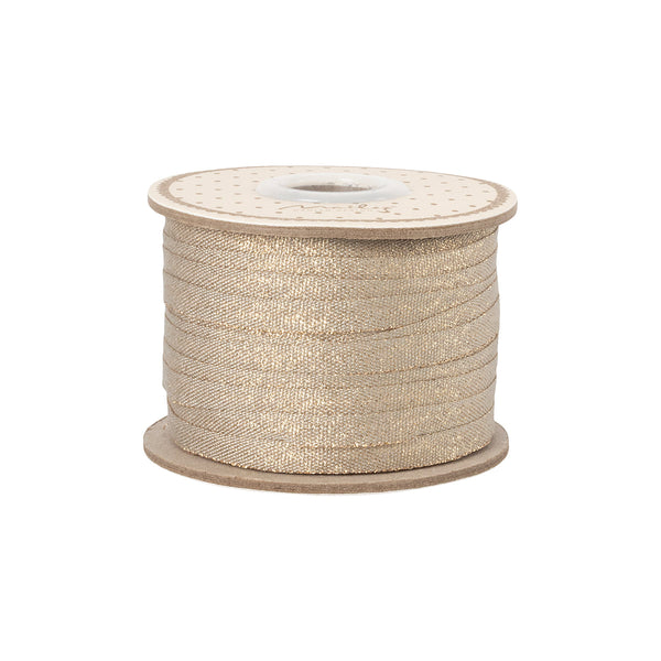 Ribbon, 25m - Stone/Gold