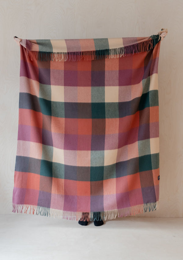 Lambswool Blanket in Forest Block Check