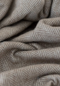 TBCo - Recycled Wool Blanket in Coffee Herringbone