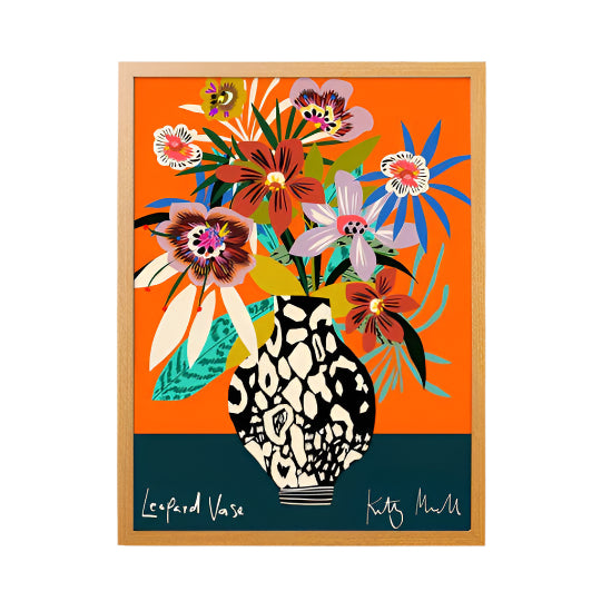 Kitty McCall - Leopard Vase - A3 Giclée Print