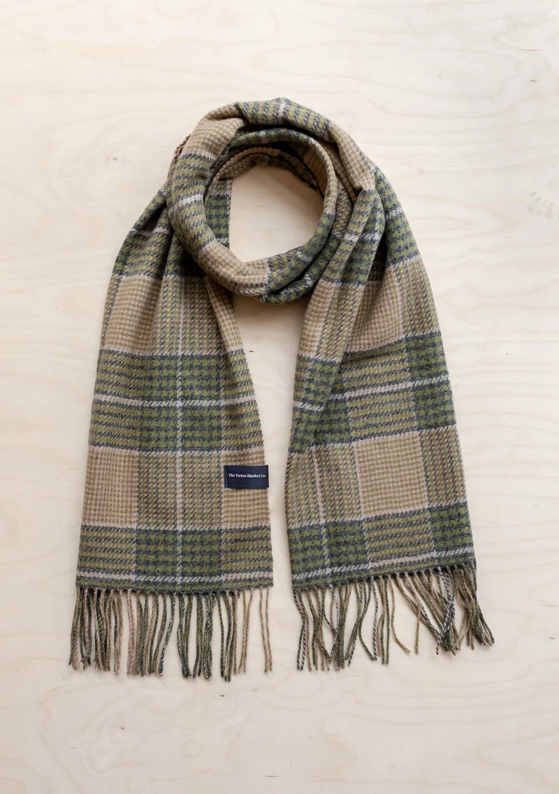 Lambswool Scarf in Moss Glen Check