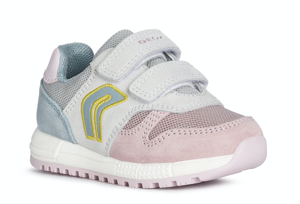 GEOX - B ALBEN G. A - SUEDE+MESH [WHITE/ROSE]