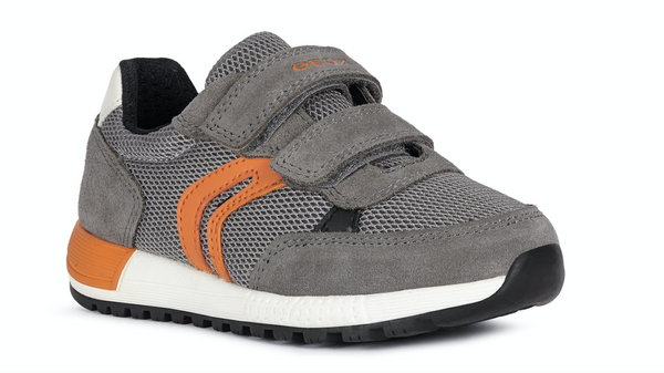 GEOX - J ALBEN B. A - MESH+SUEDE [GREY/ORANGE]