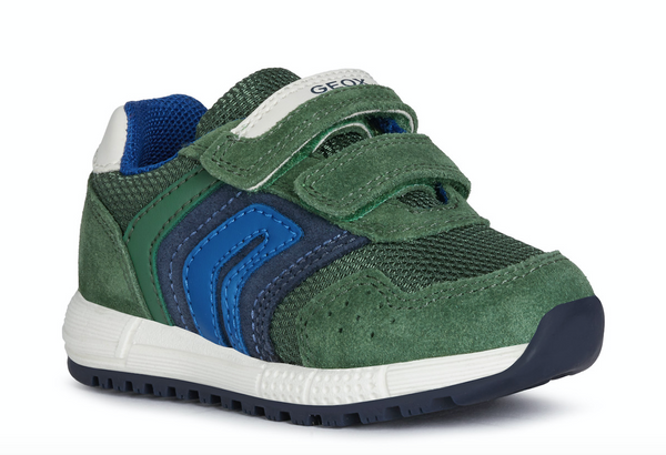 GEOX - B ALBEN B. D - SUEDE+NYLON [GREEN/NAVY]