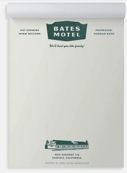 Fictional Hotel Notepads: Bates Motel