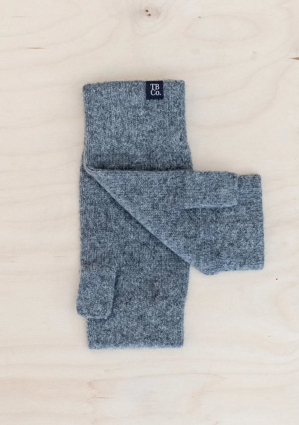 Cashmere & Merino Wrist Warmers in Charcoal Melange