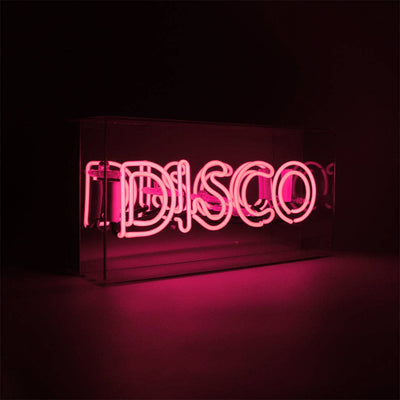 ‘Disco’ Glass Neon Sign - Pink