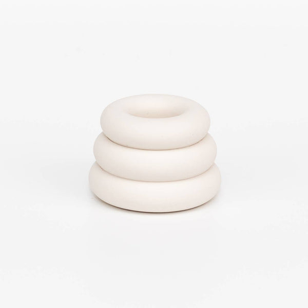Triple O Candleholder - Chalk White