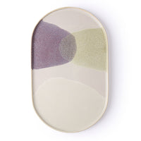 Gallery Ceramics: oval dinner Plate  green/lilac