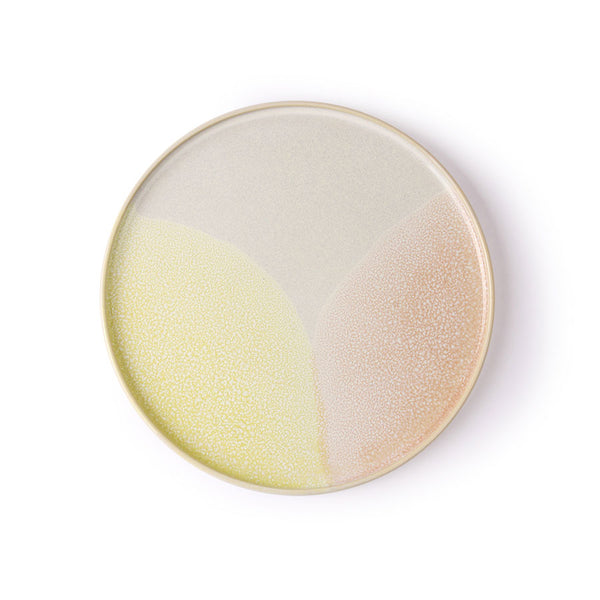 Gallery Ceramics  round Side Plate  Pink/yellow