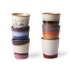 HK Living Ceramic 70's mugs- Set of 6