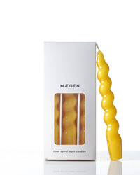 Spiral Taper Candles - 3 Pack - Yellow