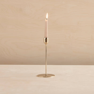 Flute brass candlestick, Polished: Medium