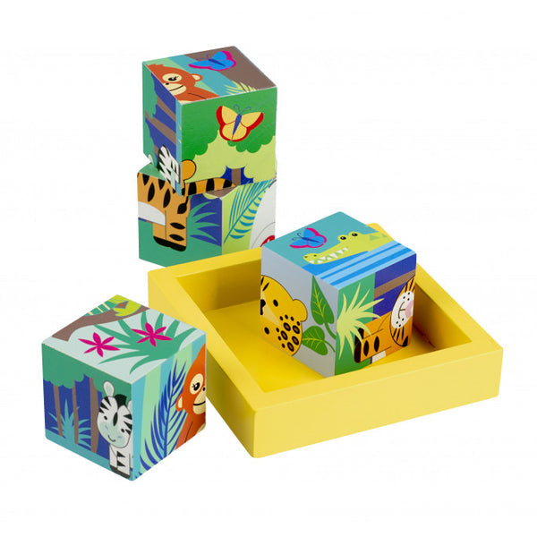 Orange Tree Toys - Four Blocks - Jungle Animals