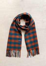 TBCo - Lambswool Oversized Scarf in Teal Gingham