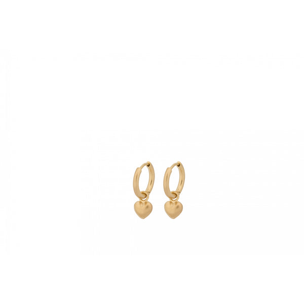 Heart Huggies Earrings - Gold