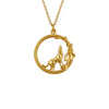 Alex Monroe - Column Loop Necklace with Howling Wolf