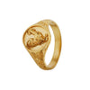 Alex Monroe - Ornately Engraved Signet Ring with Rooster