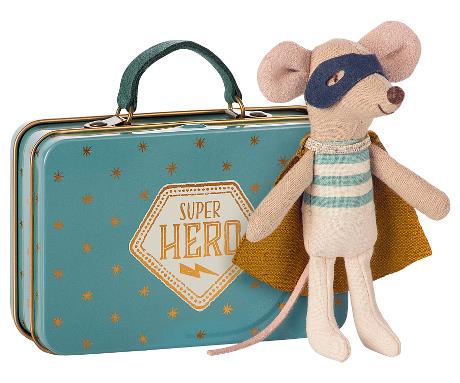 Superhero Mouse in Suitcase