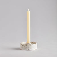 Plate Candle Holder Speckle Stone
