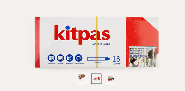 Kitpas - Rice Wax Crayon - Medium - 16 Colours