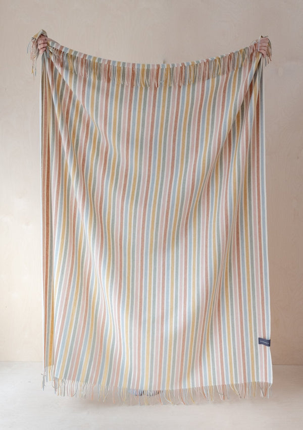 Lambswool Blanket in Rainbow Stripe