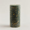Winter Thyme Gold Marbled Pillar Candle