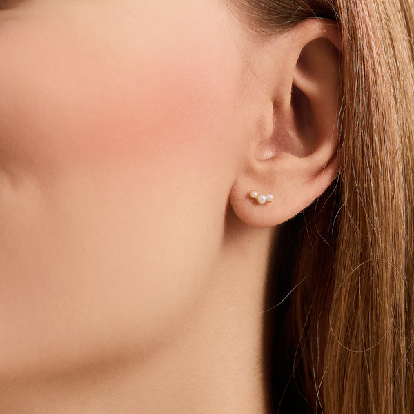 Ocean Pearl Earsticks - Gold Plated