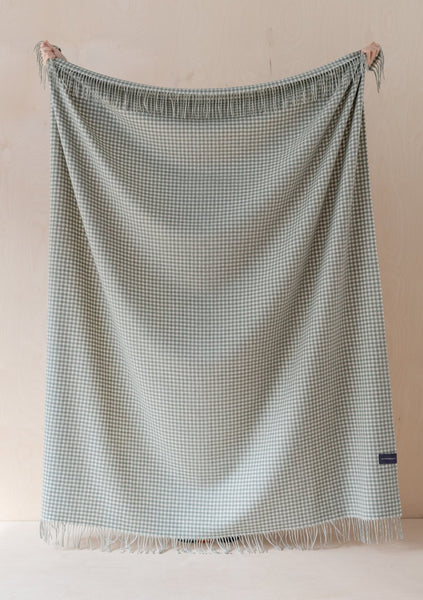 TBCo - Lambswool Blanket in Sage Gingham