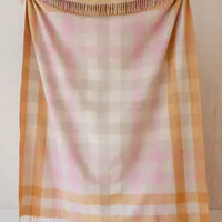 TBCo - Recycled Wool Blanket in Orange Gradient Gingham