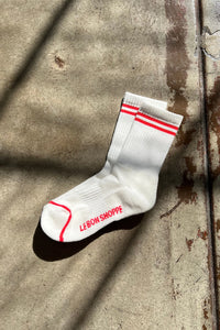 Le Bon Shoppe - Womens Boyfriend Socks - Clean White
