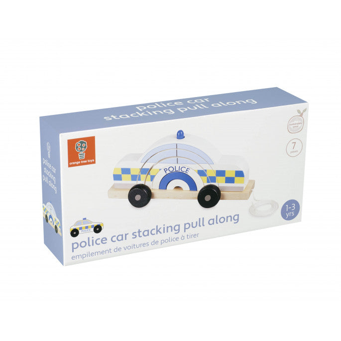 Orange Tree Toys - Police Car Stacking Pull Along